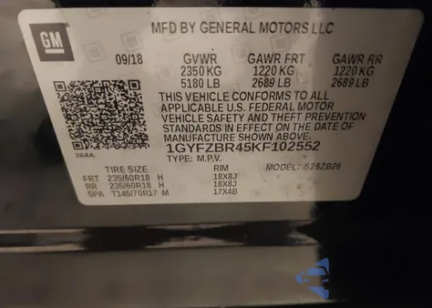 2019 Cadillac Xt4 Luxury from USA, damaged, VIN 1GYFZBR45KF102552